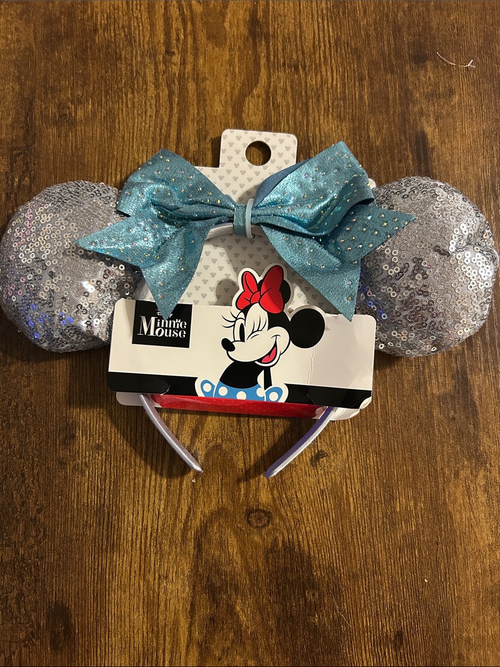 Kids Disney Minnie Mouse Sequin Ears Headband in Light Blue